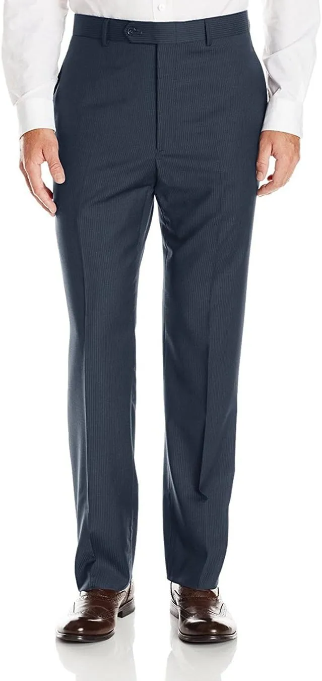 GN Luciano Men's Two Button Pinstripe Modern Fit Suit 2 Piece Jacket Pant