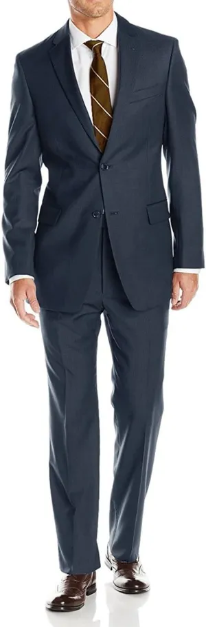 GN Luciano Men's Two Button Pinstripe Modern Fit Suit 2 Piece Jacket Pant