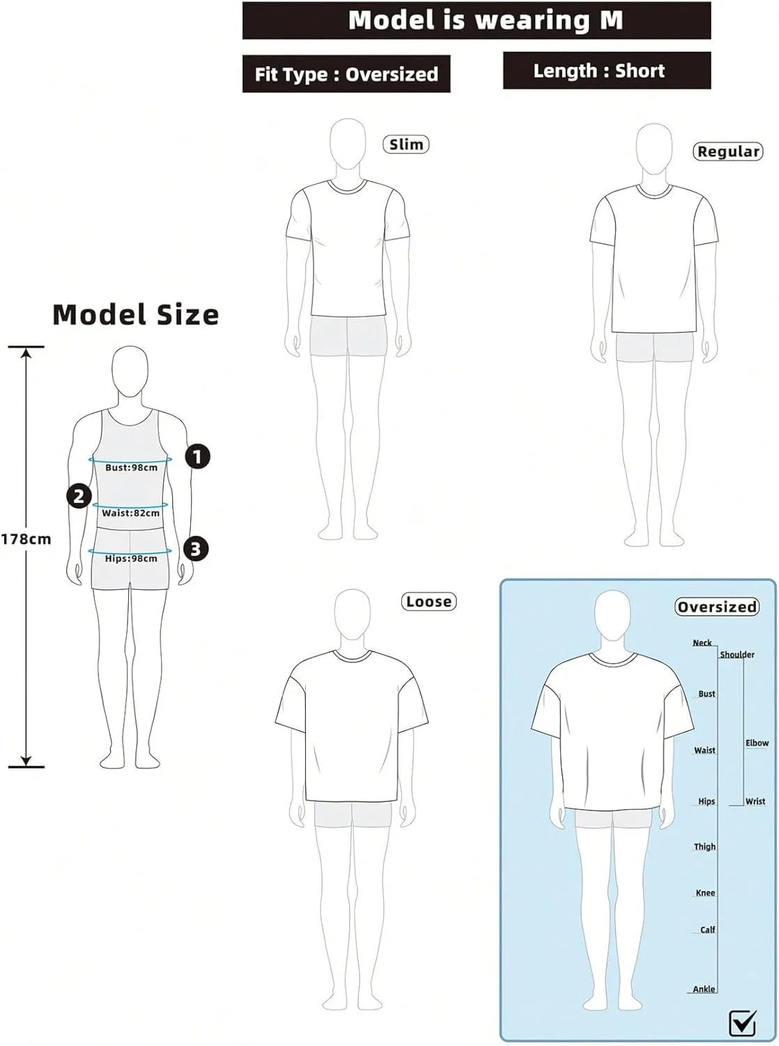 GORGLITTER Men's Cap Sleeve Cropped Tee Top Crew Neck Dolman Sleeve Oversized T Shirt