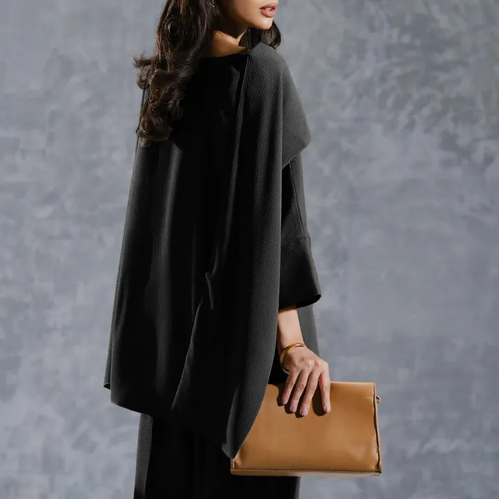 Graceful Shawl Neck Coord Set for Women J7067