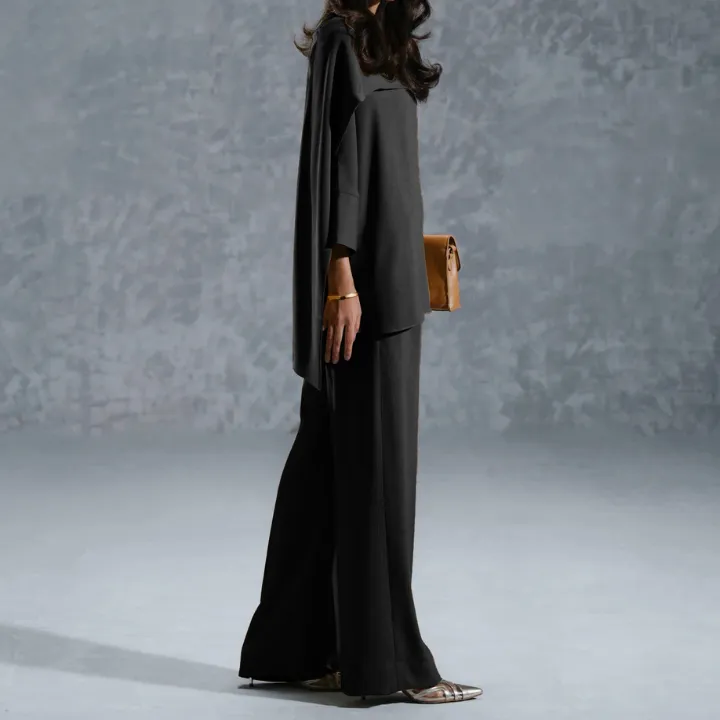 Graceful Shawl Neck Coord Set for Women J7067