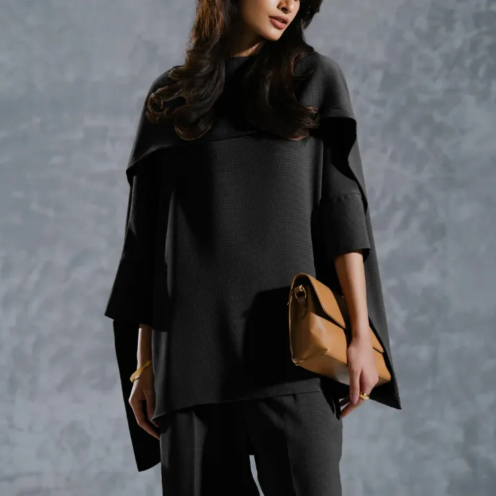 Graceful Shawl Neck Coord Set for Women J7067