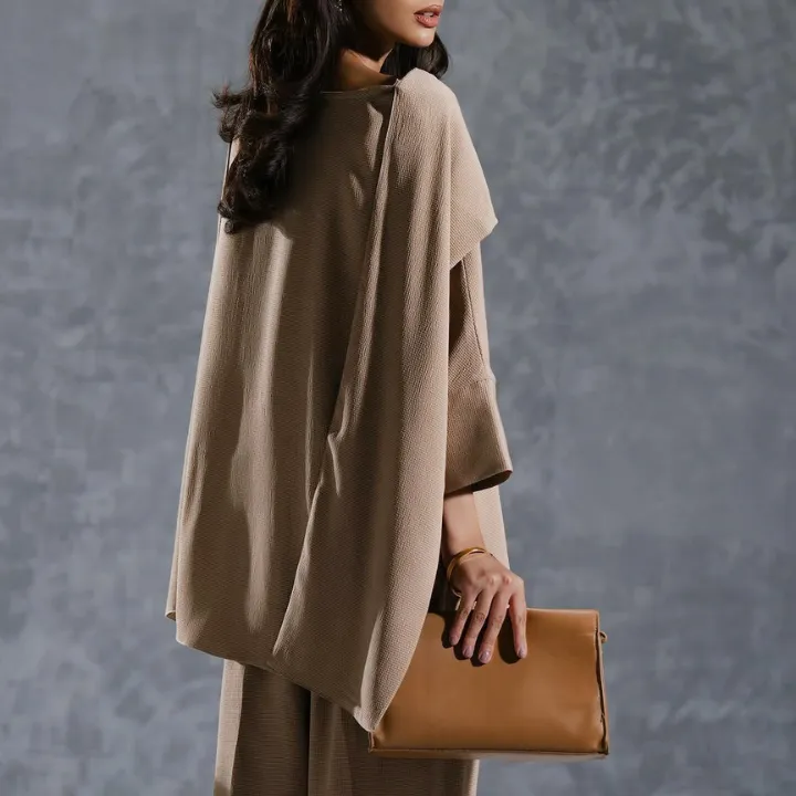 Graceful Shawl Neck Coord Set for Women J7067
