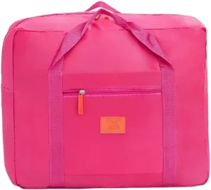 Hand Luggage Bag Aeroplane Travel Bag Small Foldable Suitcase Sports Bag Hospital Bag Weekender Bag, Pink, 34 Liter, Soft case for attachment to suitcase