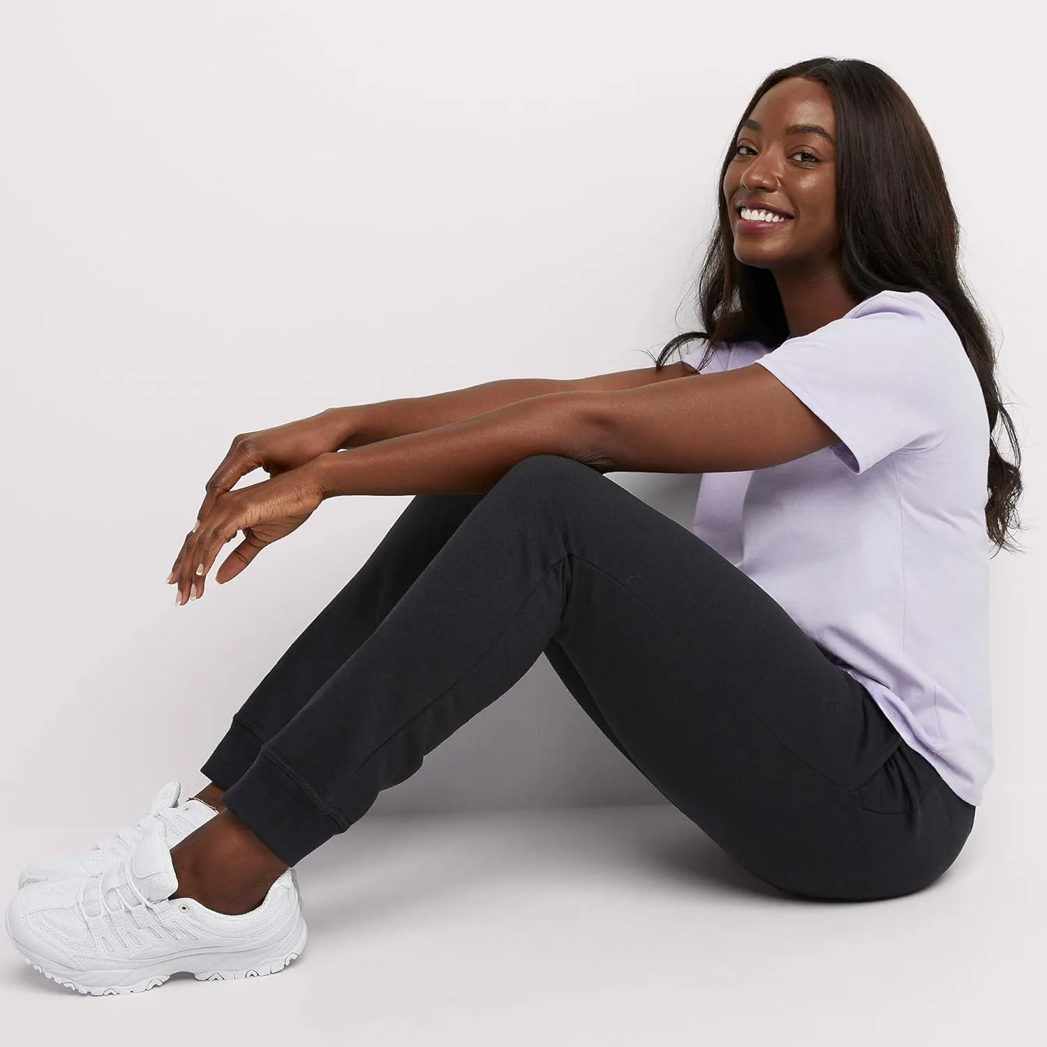 Hanes Women's Ecosmart Joggers, Midweight Cotton-Blend Fleece Sweatpants For Women