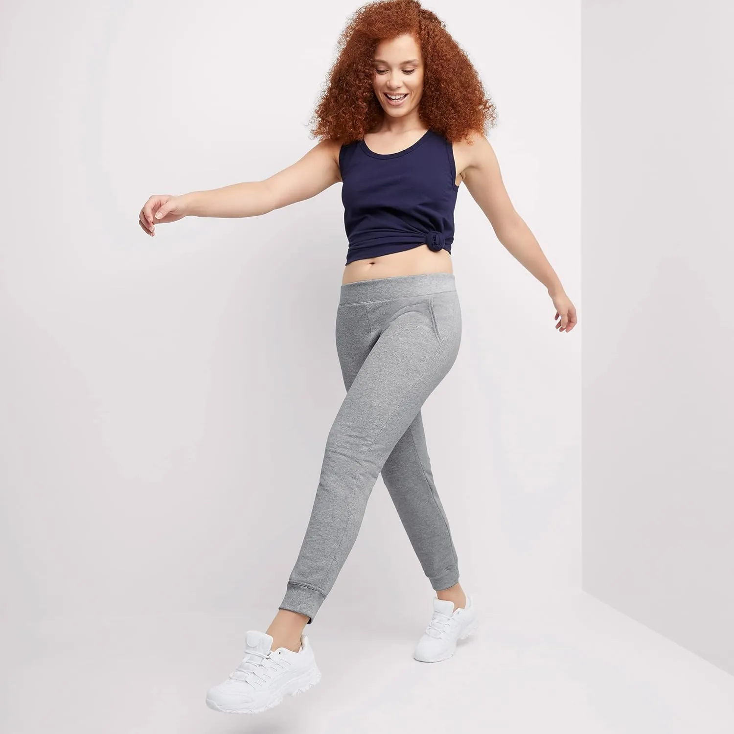 Hanes Women's Ecosmart Joggers, Midweight Cotton-Blend Fleece Sweatpants For Women