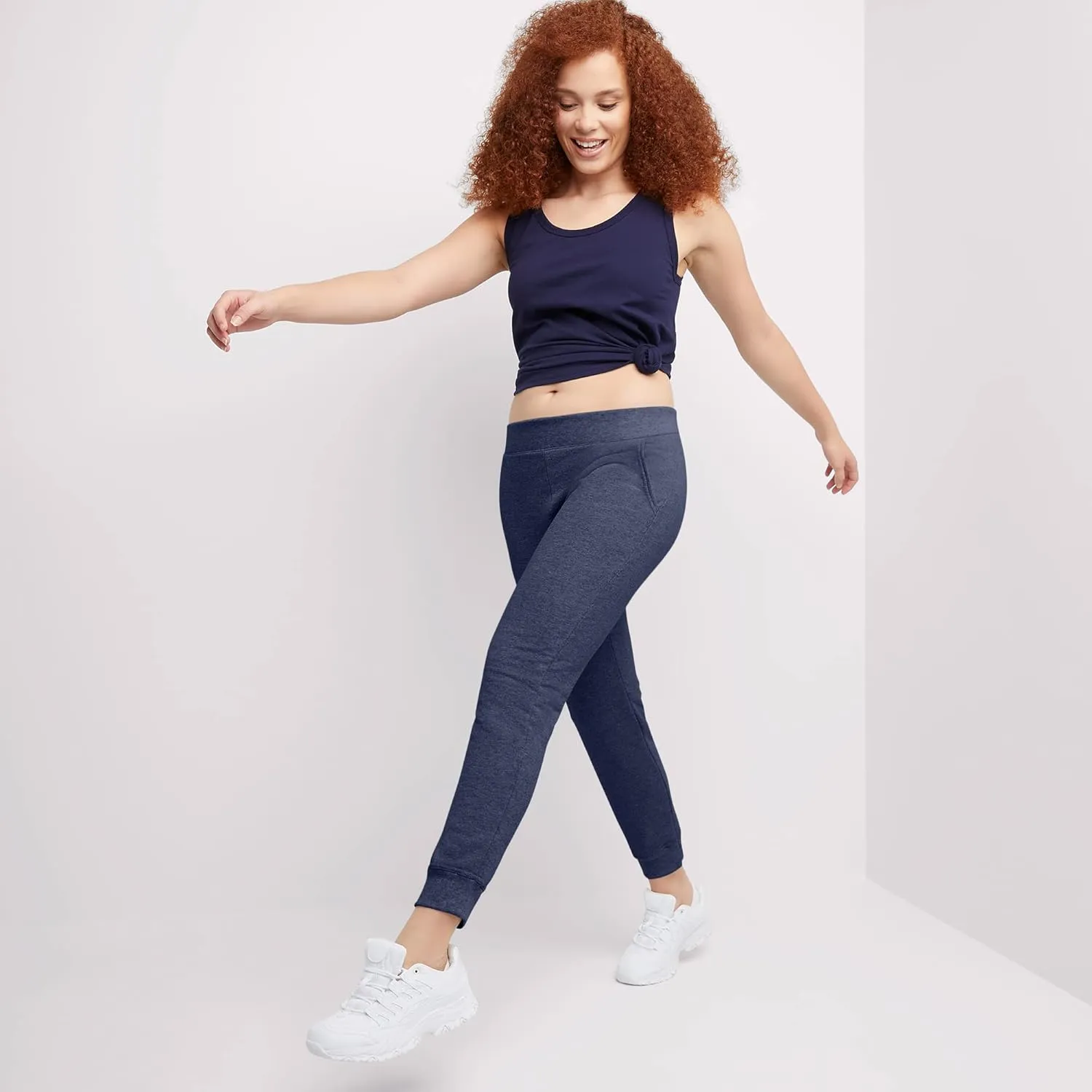 Hanes Women's Ecosmart Joggers, Midweight Cotton-Blend Fleece Sweatpants For Women