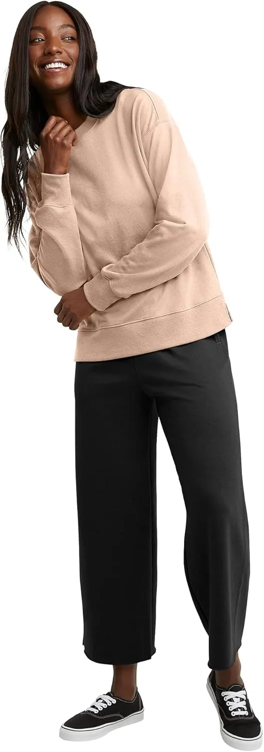 Hanes Women's Originals French Terry, Lightweight Fleece Pullover Sweatshirt, Available in Plus