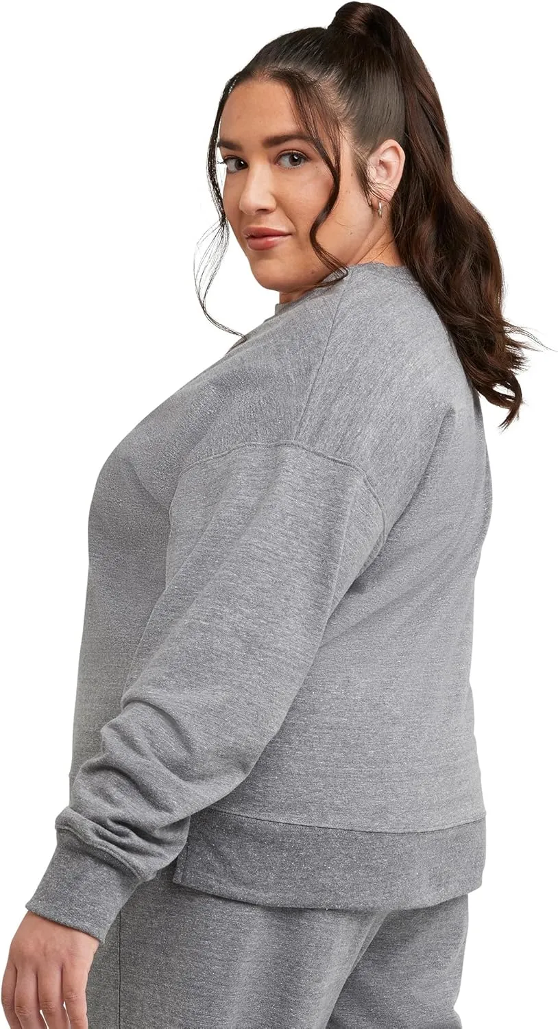 Hanes Women's Originals French Terry, Lightweight Fleece Pullover Sweatshirt, Available in Plus