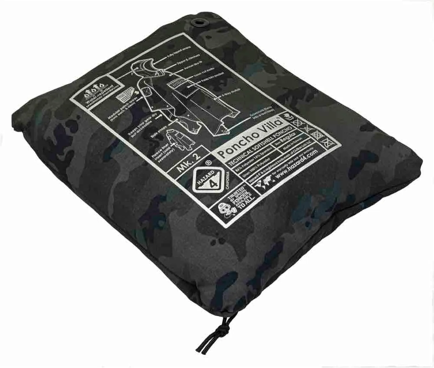 HAZARD 4 PonchoVilla MK2 - Military Tactical Poncho, Waterproof Rain Gear, Technical Softshell