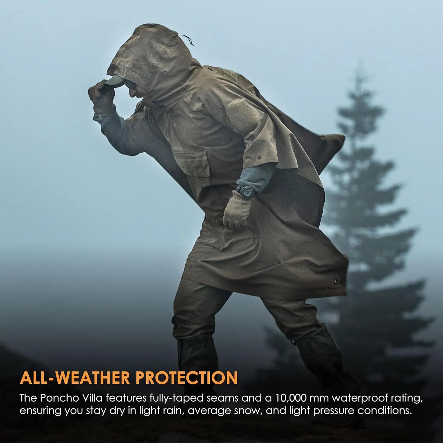 HAZARD 4 PonchoVilla MK2 - Military Tactical Poncho, Waterproof Rain Gear, Technical Softshell
