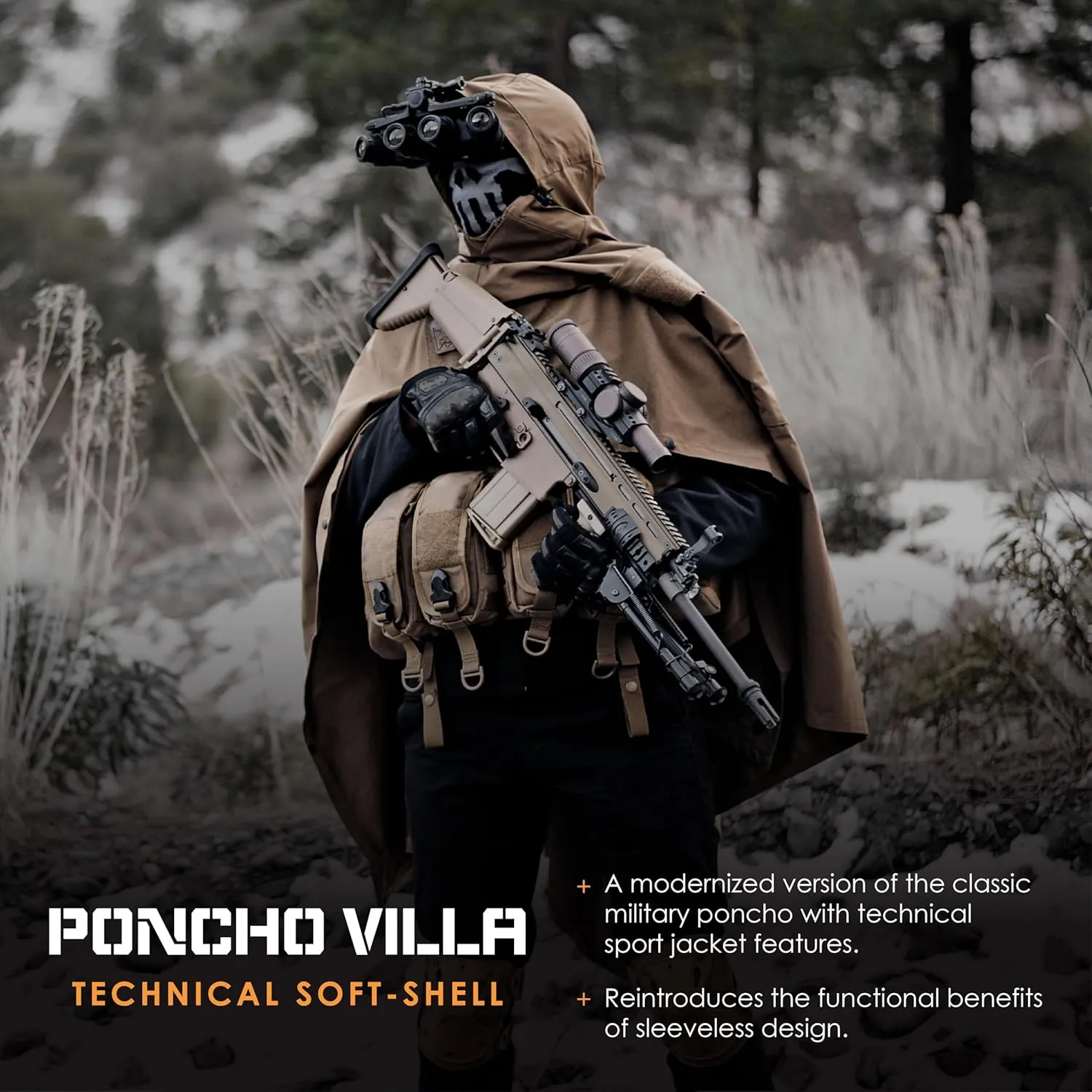 HAZARD 4 PonchoVilla MK2 - Military Tactical Poncho, Waterproof Rain Gear, Technical Softshell