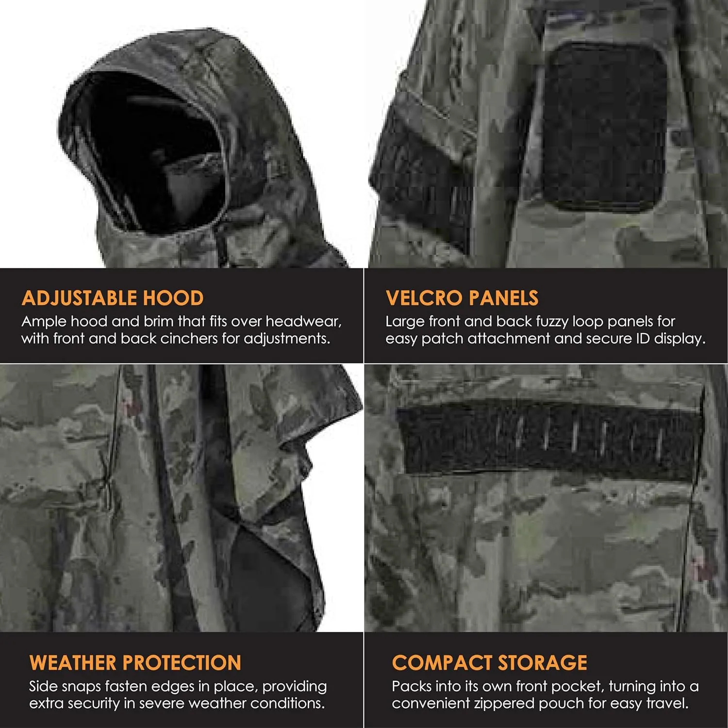 HAZARD 4 PonchoVilla MK2 - Military Tactical Poncho, Waterproof Rain Gear, Technical Softshell