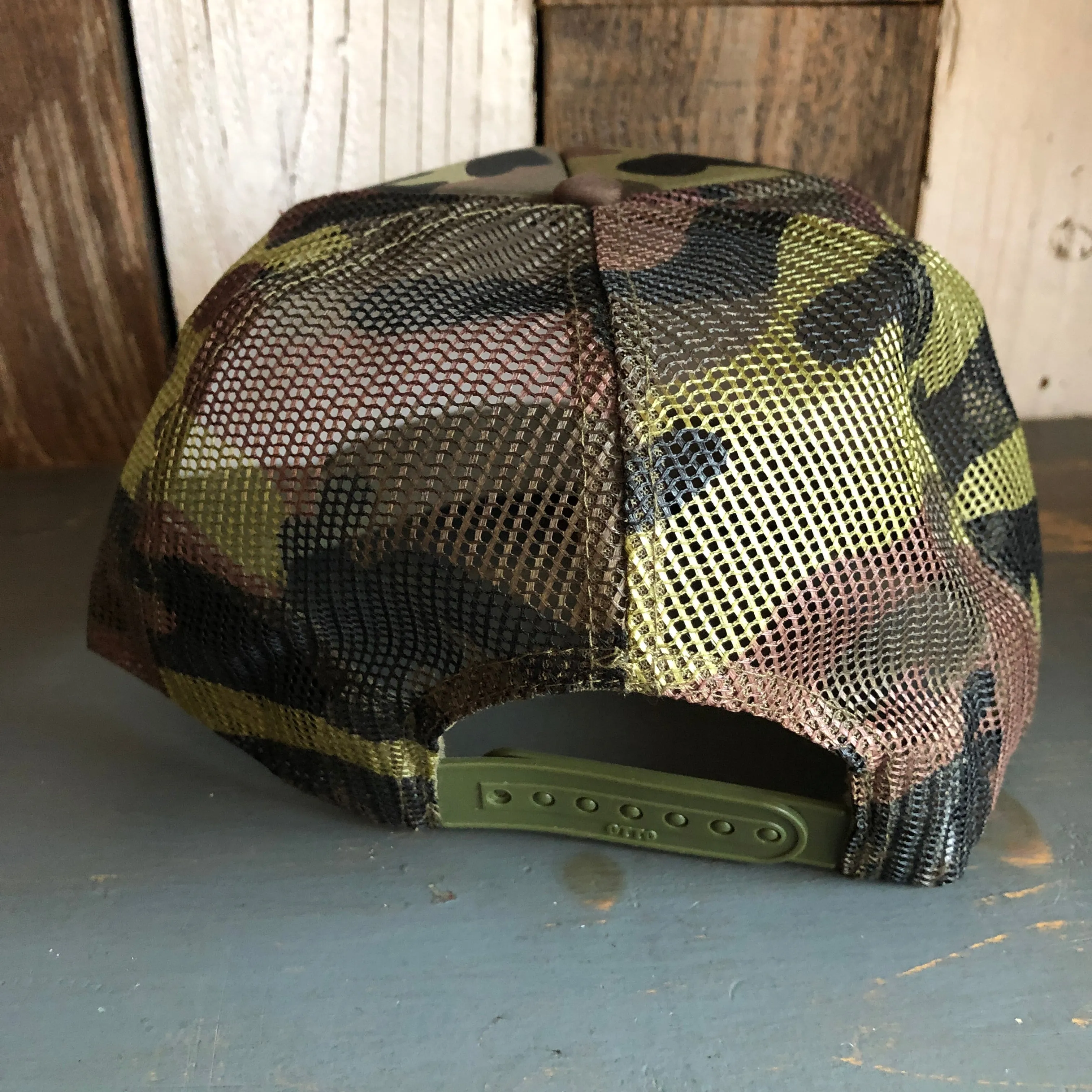 Hermosa Beach GOLF CARTS & YOGA PANTS Trucker Hat - Full Camouflage