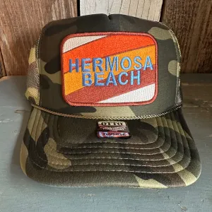 Hermosa Beach GOLF CARTS & YOGA PANTS Trucker Hat - Full Camouflage