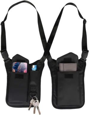 Hidden Pocket,Shoulder Bag, Anti-Theft Hidden Hidden Pocket, Safety Underarm Bag Polyester Double Shoulder Armpit Tactical Bag for Travel Outdoor,Shoulder Bag for Men