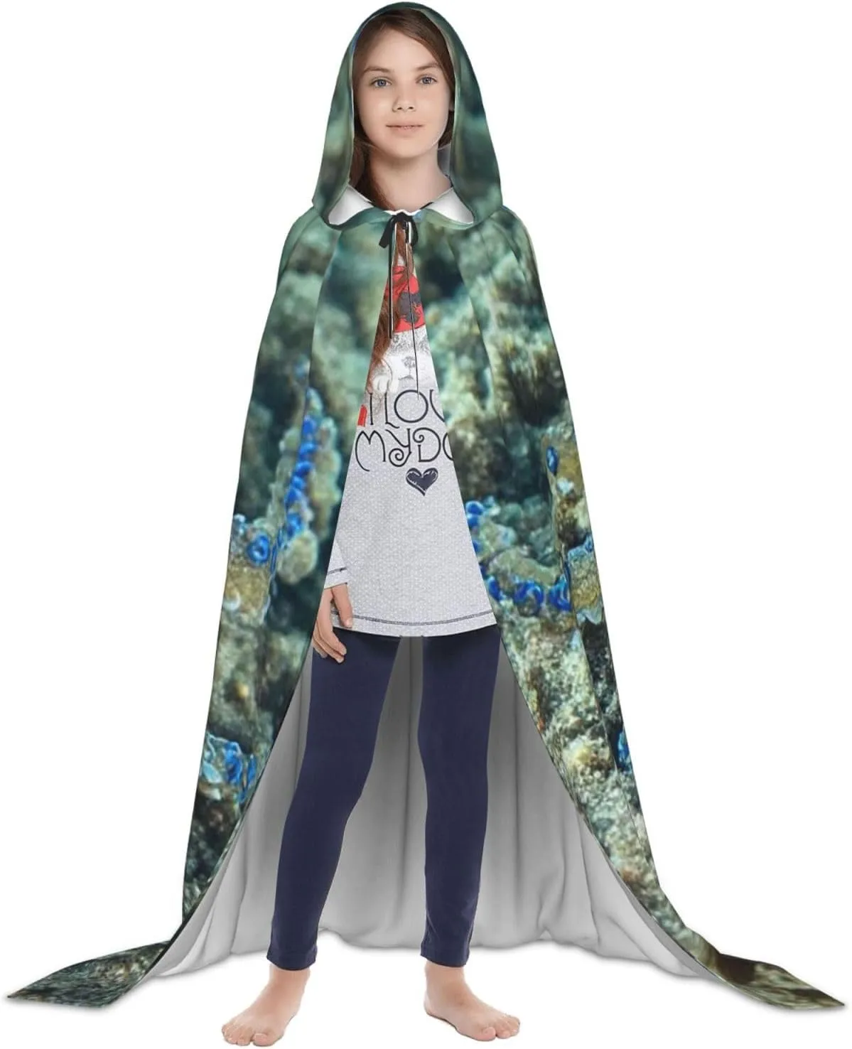 Hooded Cloak Unisex Halloween Hooded Cape Blue Ringed Octopus Hooded Robe Halloween Cloak Cosplay Costumes