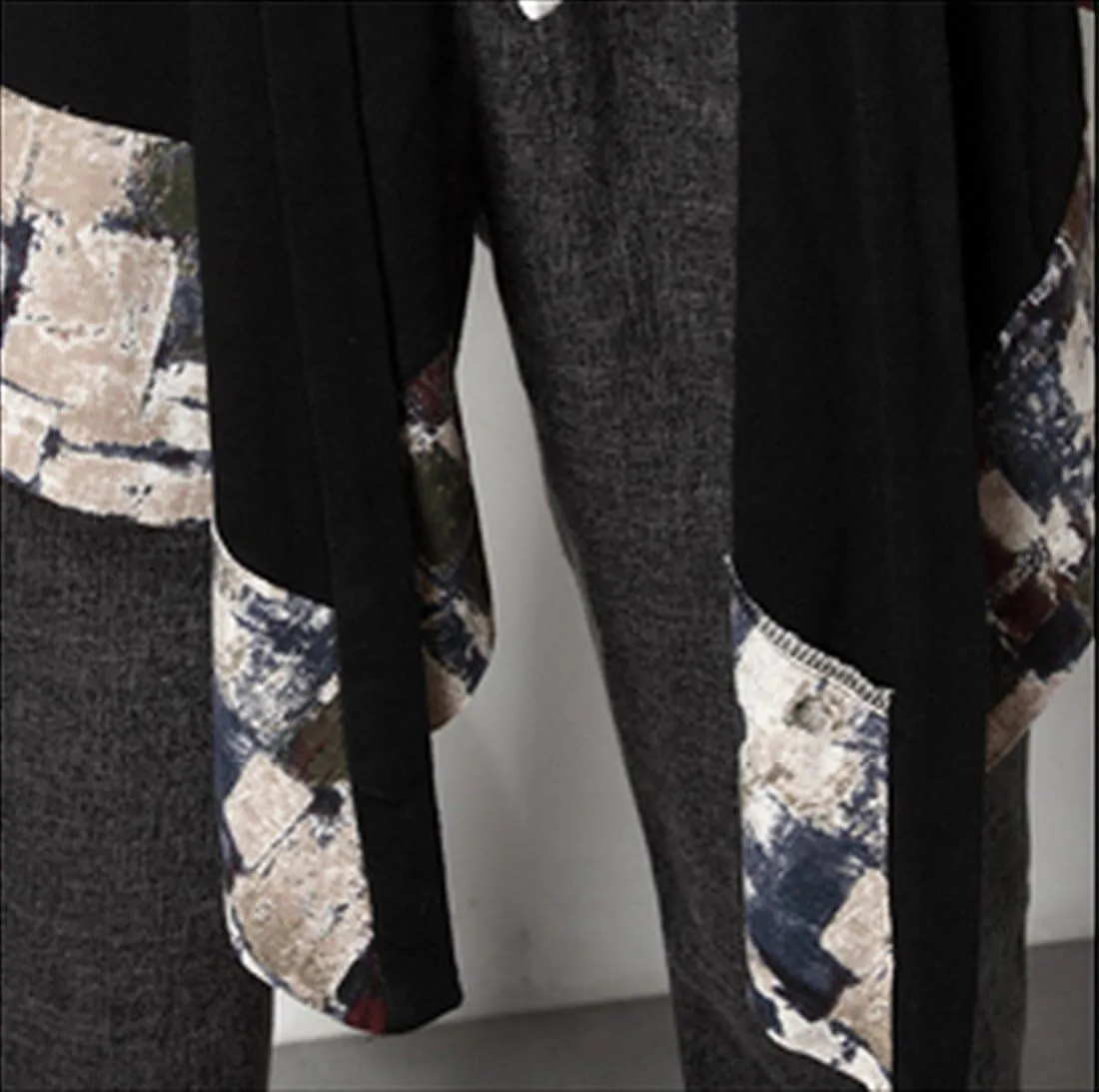 HZCX FASHION Men's Cotton Linen Long Kimono Jackets Open Front Cardigan Cloak
