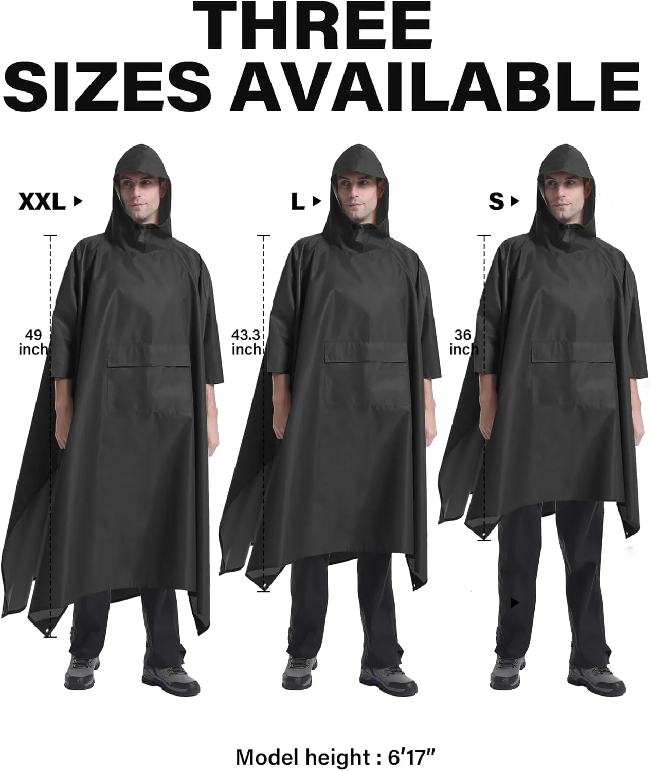 iCreek Hooded Rain Poncho with Pocket Waterproof Lightweight Unisex Raincoat Jacket for Hiking, Camping, Outdoor