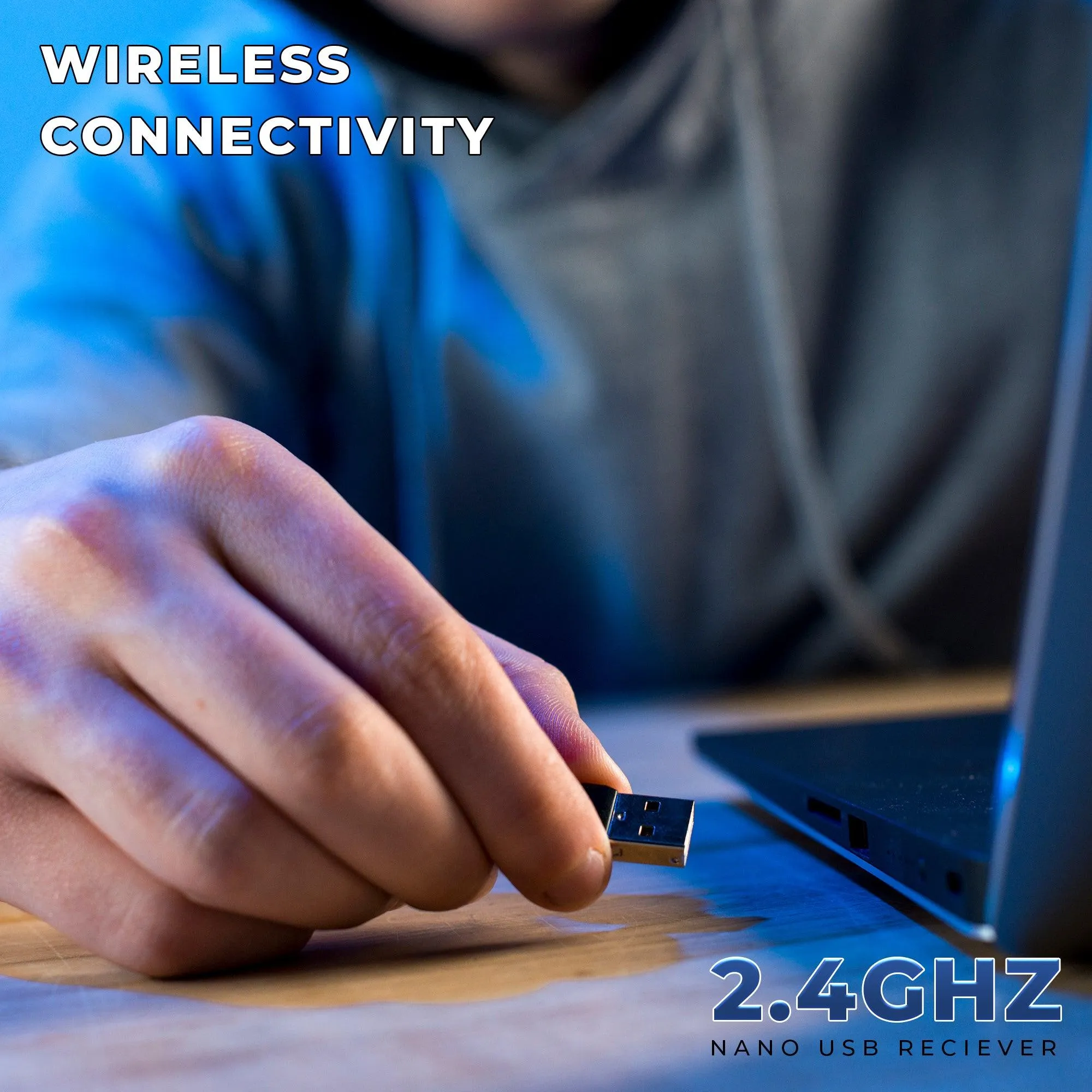 iNFiRe Clash Wireless Mouse Upto 1600 DPI, USB Nano Receiver, 4 Buttons 2.4GHz Wireless Optical Mouse