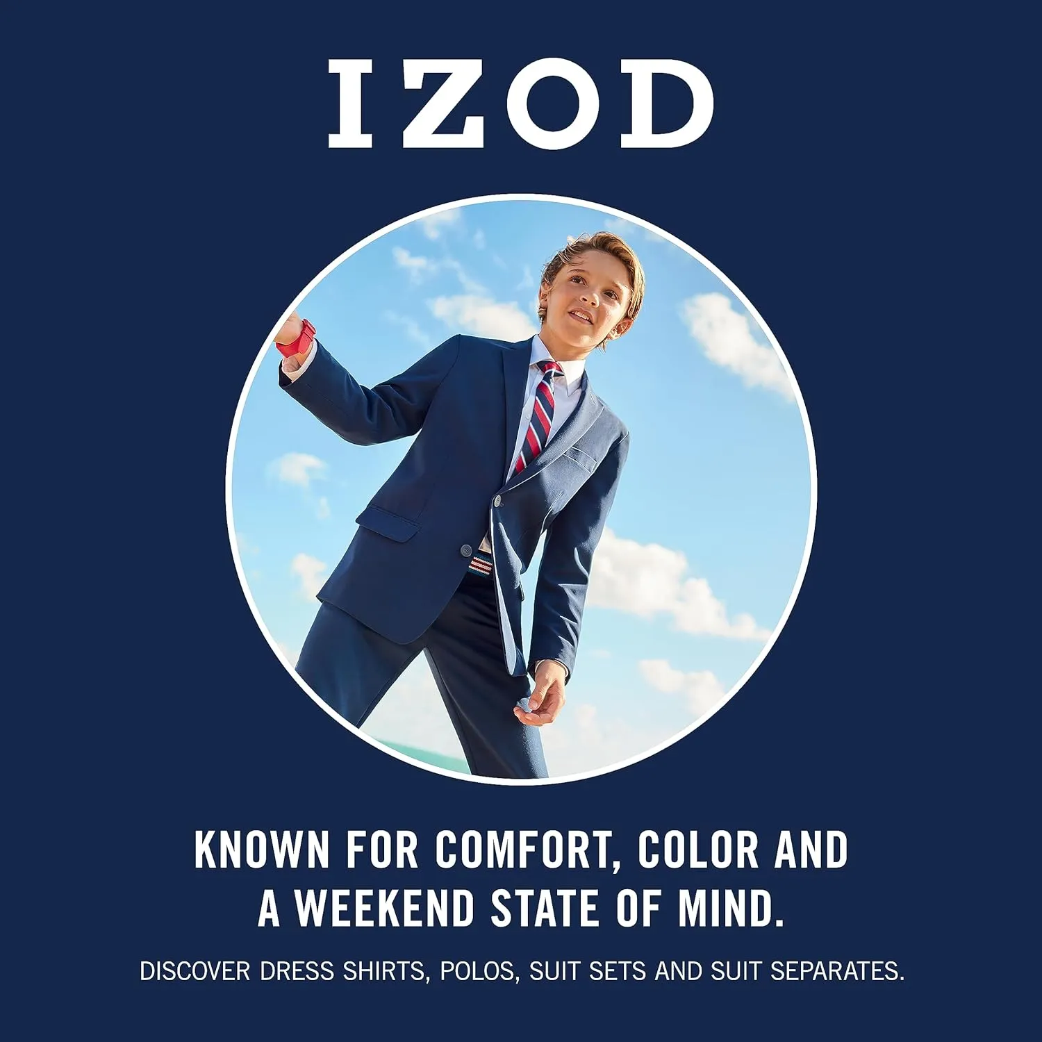 IZOD Boys' 4-Piece Suit Set with Dress Shirt, Bow Tie, Pants, and Jacket