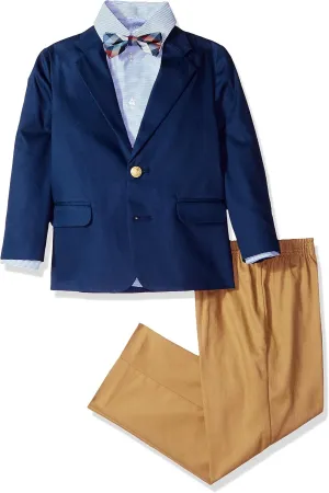 IZOD Boys' 4-Piece Suit Set with Dress Shirt, Bow Tie, Pants, and Jacket