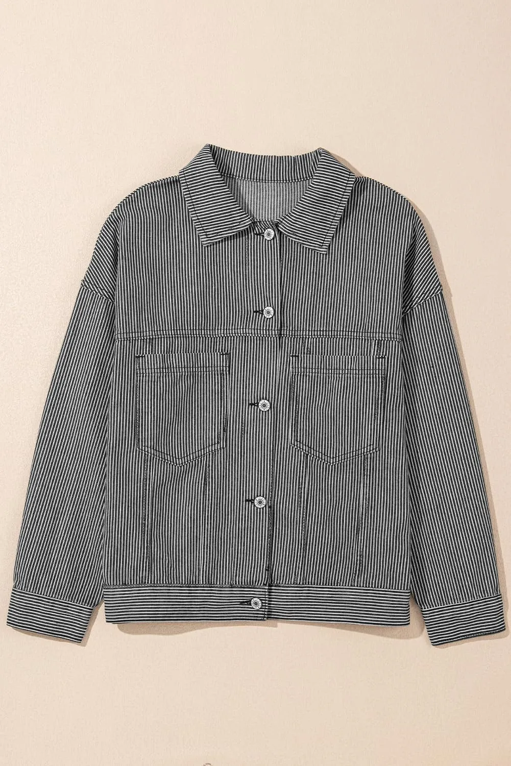 KevaMolly Womens Denim Jacket Long Sleeve Washed Oversize Pocketed Denim Jacket Pocket Casual Daily Coat