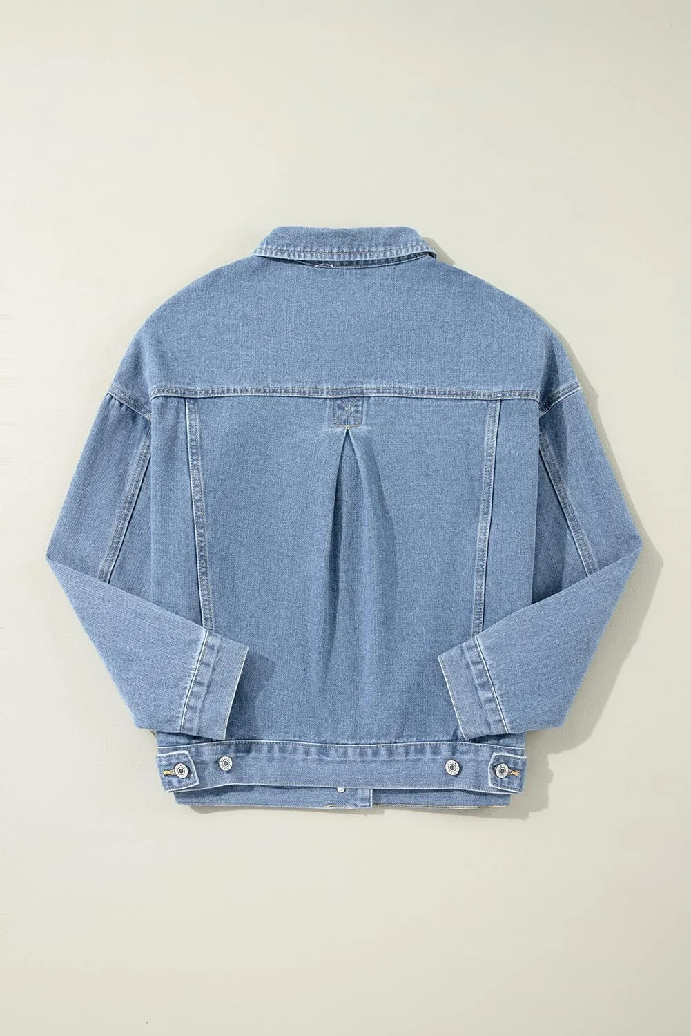 KevaMolly Womens Denim Jacket Long Sleeve Washed Oversize Pocketed Denim Jacket Pocket Casual Daily Coat