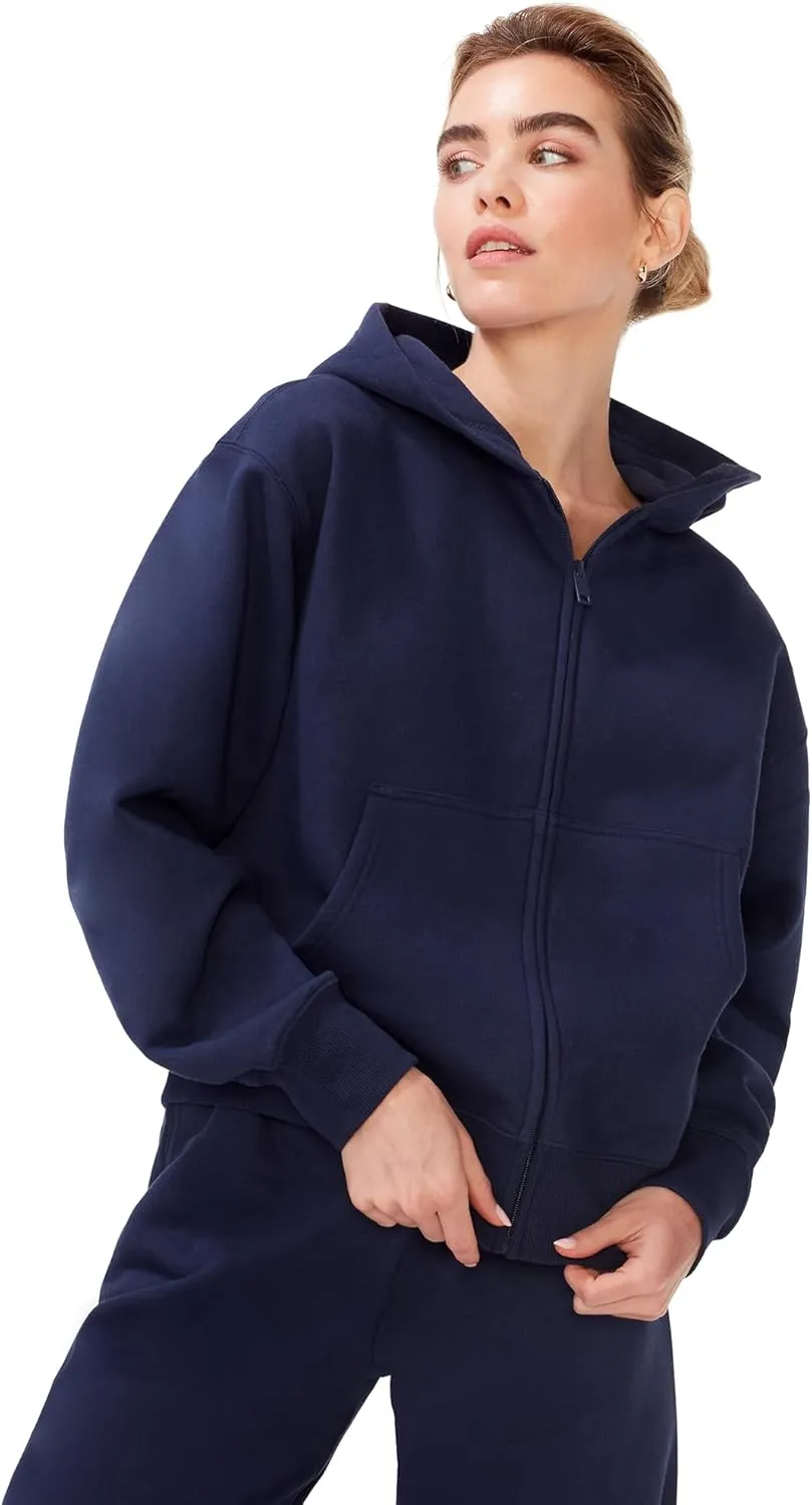 KUT & SO Womens Sweatsuits  Oversized Track Suit 2-Piece Set Includes Zip Hoodie and High-Rise Sweatpants