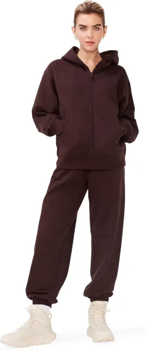 KUT & SO Womens Sweatsuits  Oversized Track Suit 2-Piece Set Includes Zip Hoodie and High-Rise Sweatpants