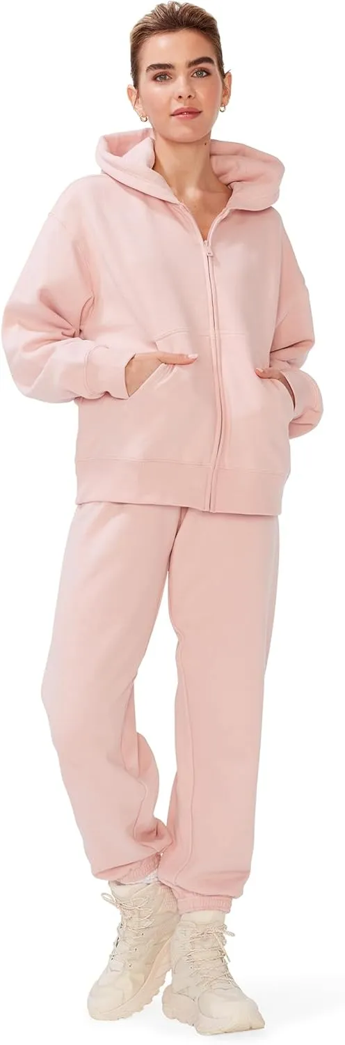 KUT & SO Womens Sweatsuits  Oversized Track Suit 2-Piece Set Includes Zip Hoodie and High-Rise Sweatpants