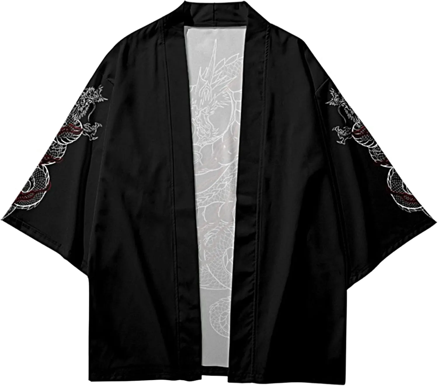 LAI MENG FIVE CATS Women's Summer Cardigan Lightweight Kimono Floral Print Loose Cover up Casual Tops