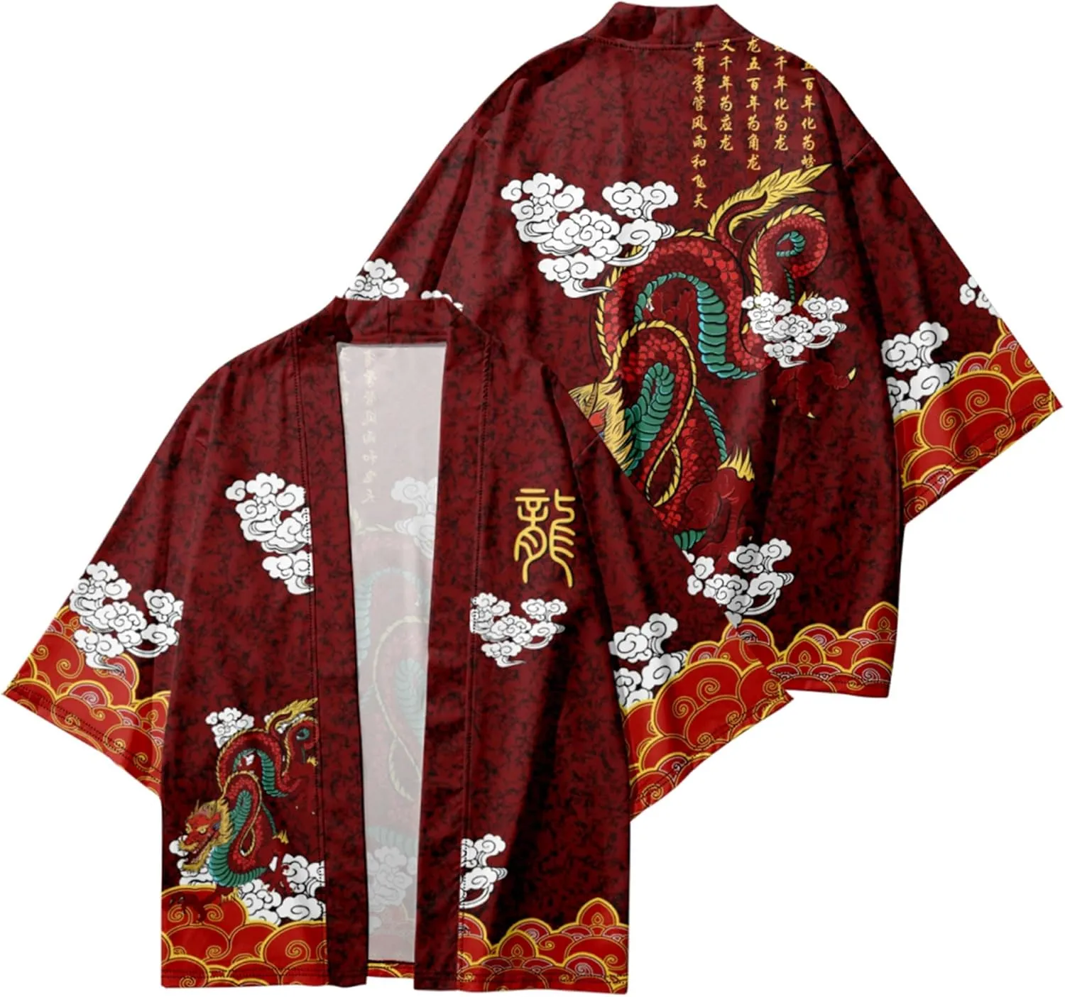 LAI MENG FIVE CATS Women's Summer Cardigan Lightweight Kimono Floral Print Loose Cover up Casual Tops