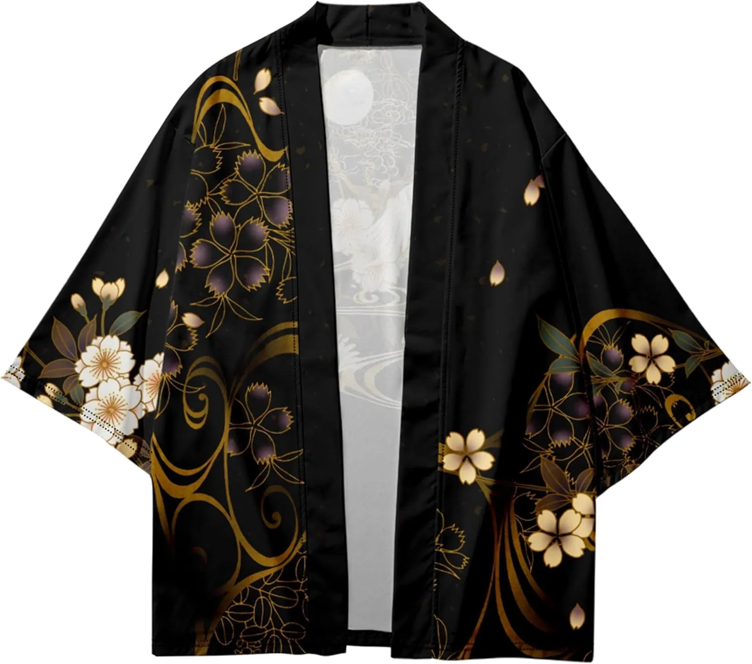 LAI MENG FIVE CATS Women's Summer Cardigan Lightweight Kimono Floral Print Loose Cover up Casual Tops