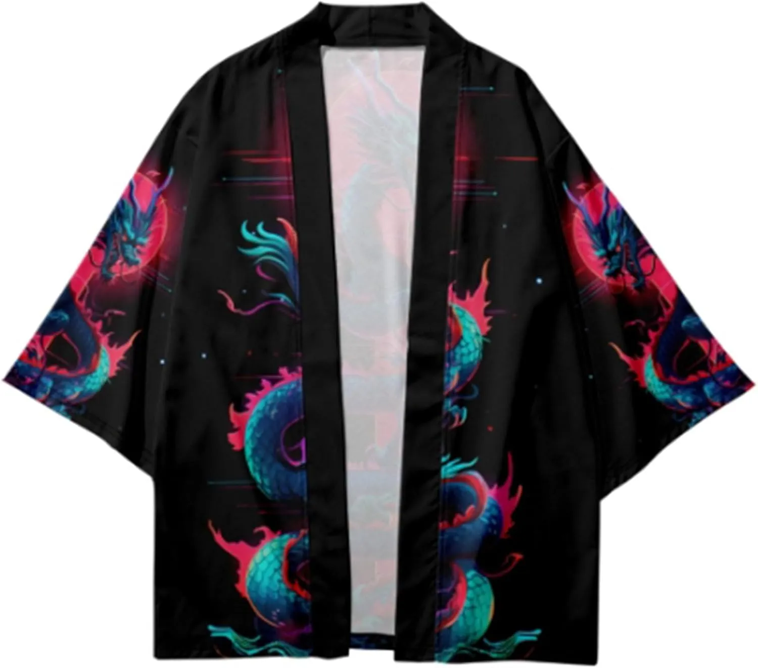 LAI MENG FIVE CATS Women's Summer Cardigan Lightweight Kimono Floral Print Loose Cover up Casual Tops