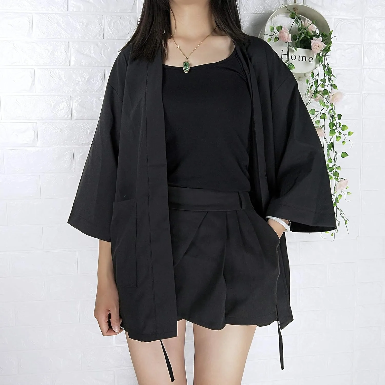 LAI MENG FIVE CATS Women's Summer Cardigan Lightweight Kimono Floral Print Loose Cover up Casual Tops