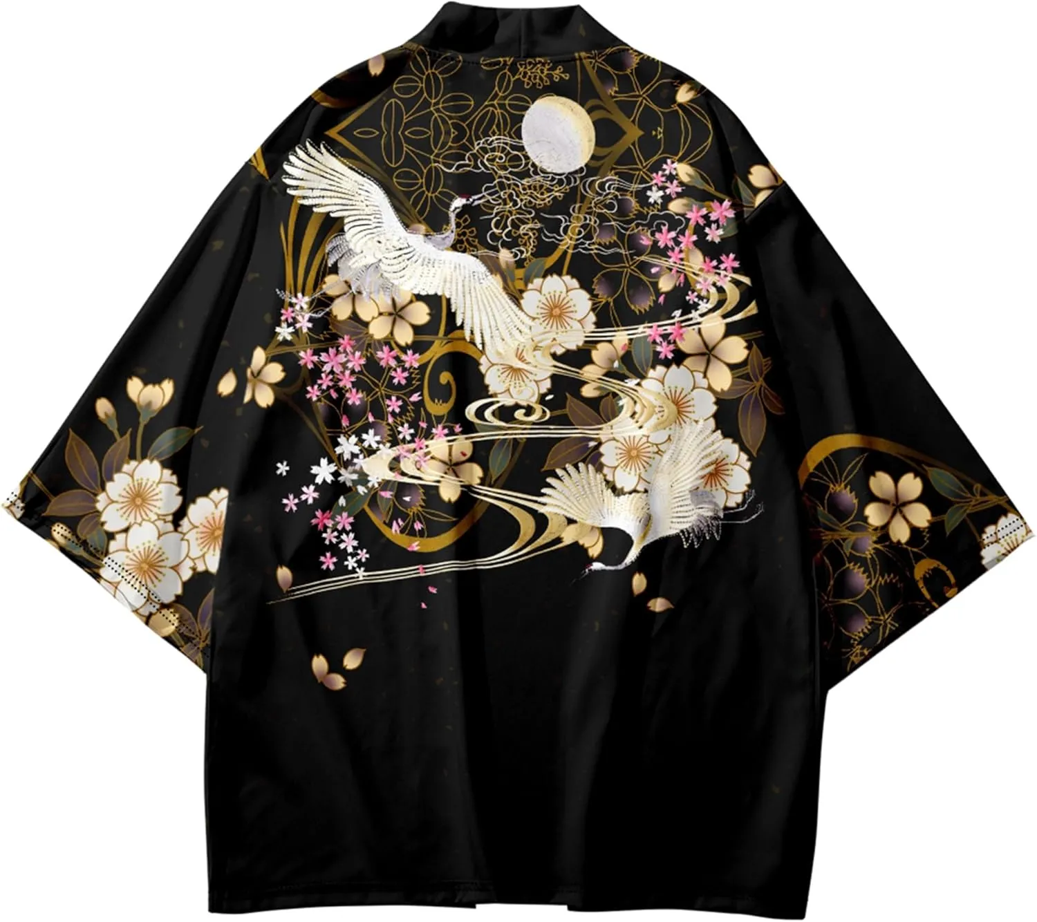 LAI MENG FIVE CATS Women's Summer Cardigan Lightweight Kimono Floral Print Loose Cover up Casual Tops