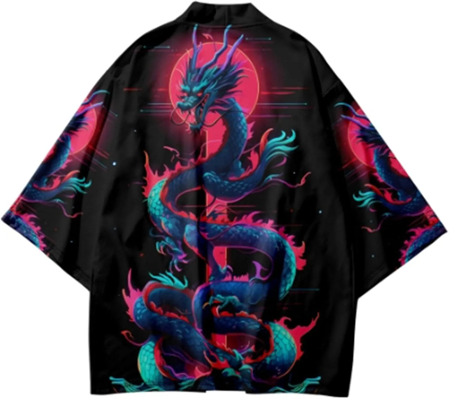 LAI MENG FIVE CATS Women's Summer Cardigan Lightweight Kimono Floral Print Loose Cover up Casual Tops
