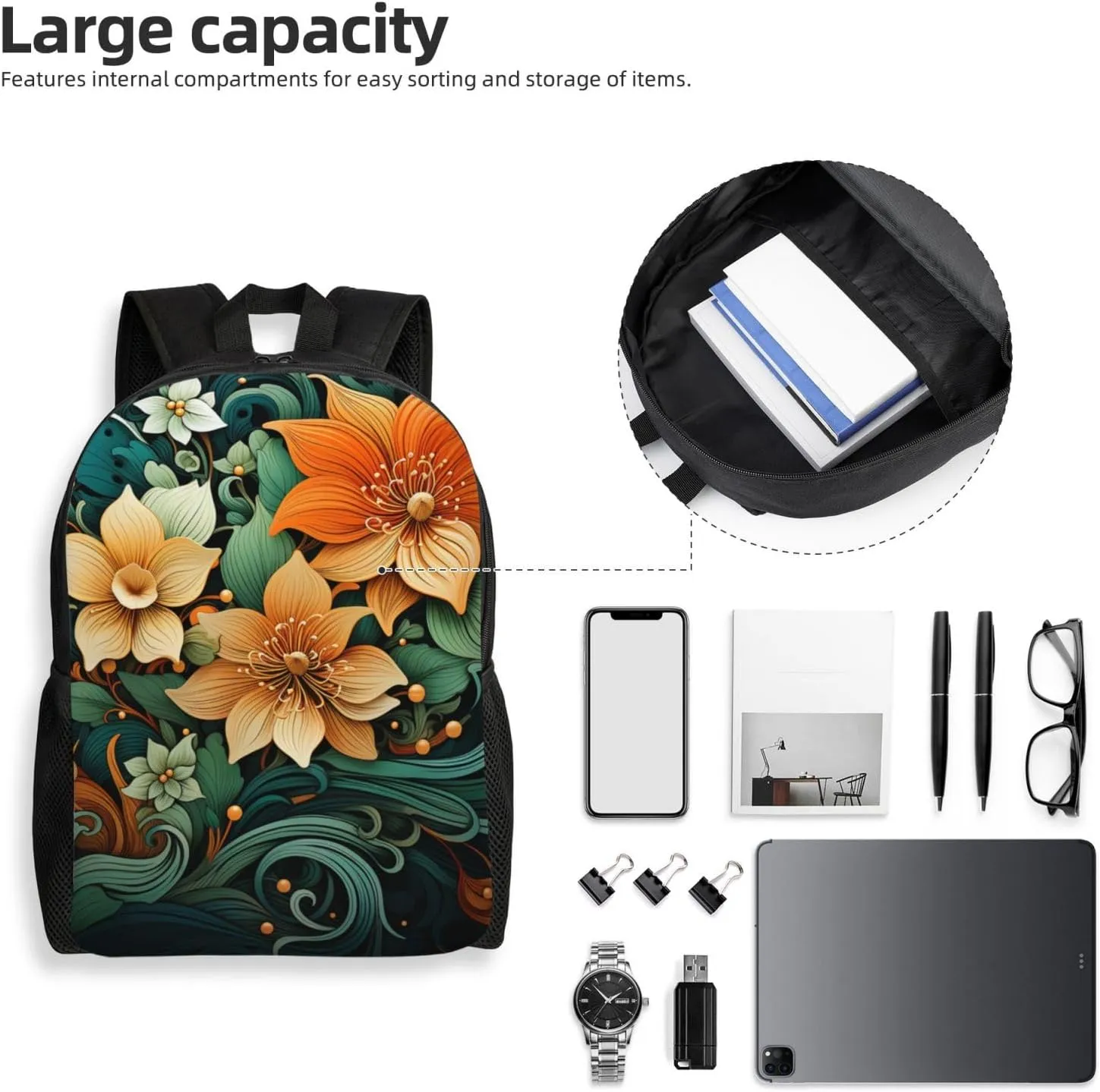 Laptop Backpack for Women Men Carry-on Backpack Distinctive Pattern Design Daypack Lightweight Travel Shoulder Bags