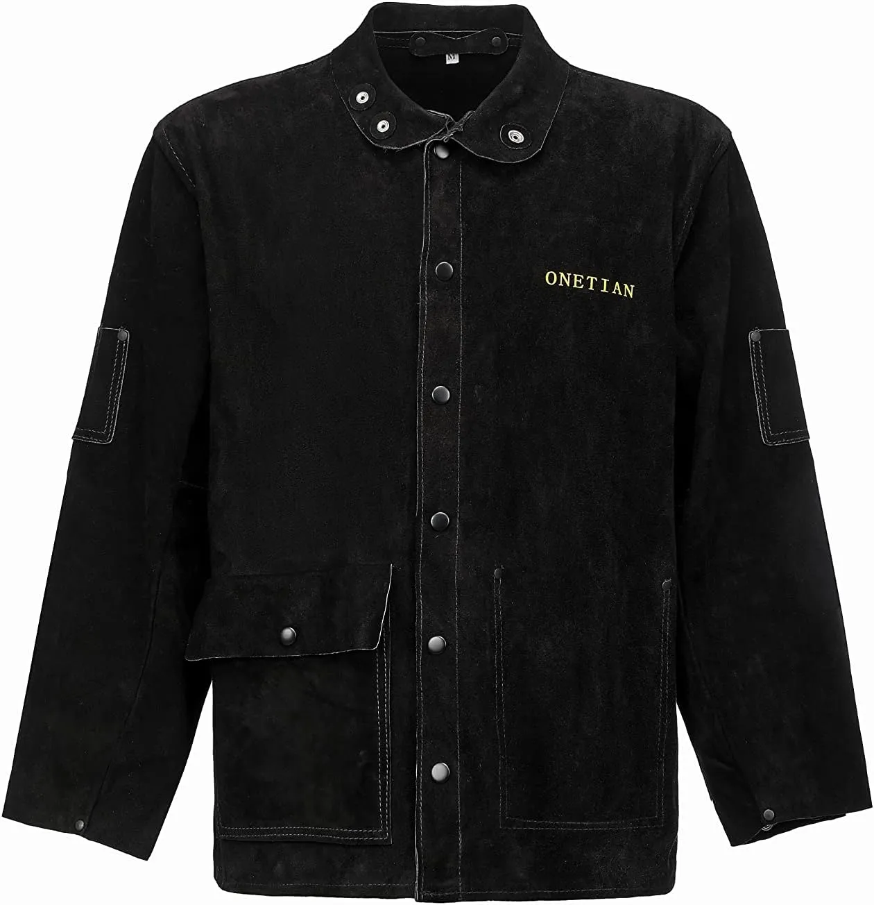 Leather Welding Jacket Black;Heavy Duty Safety Jacket;Heat and Flame Resistant