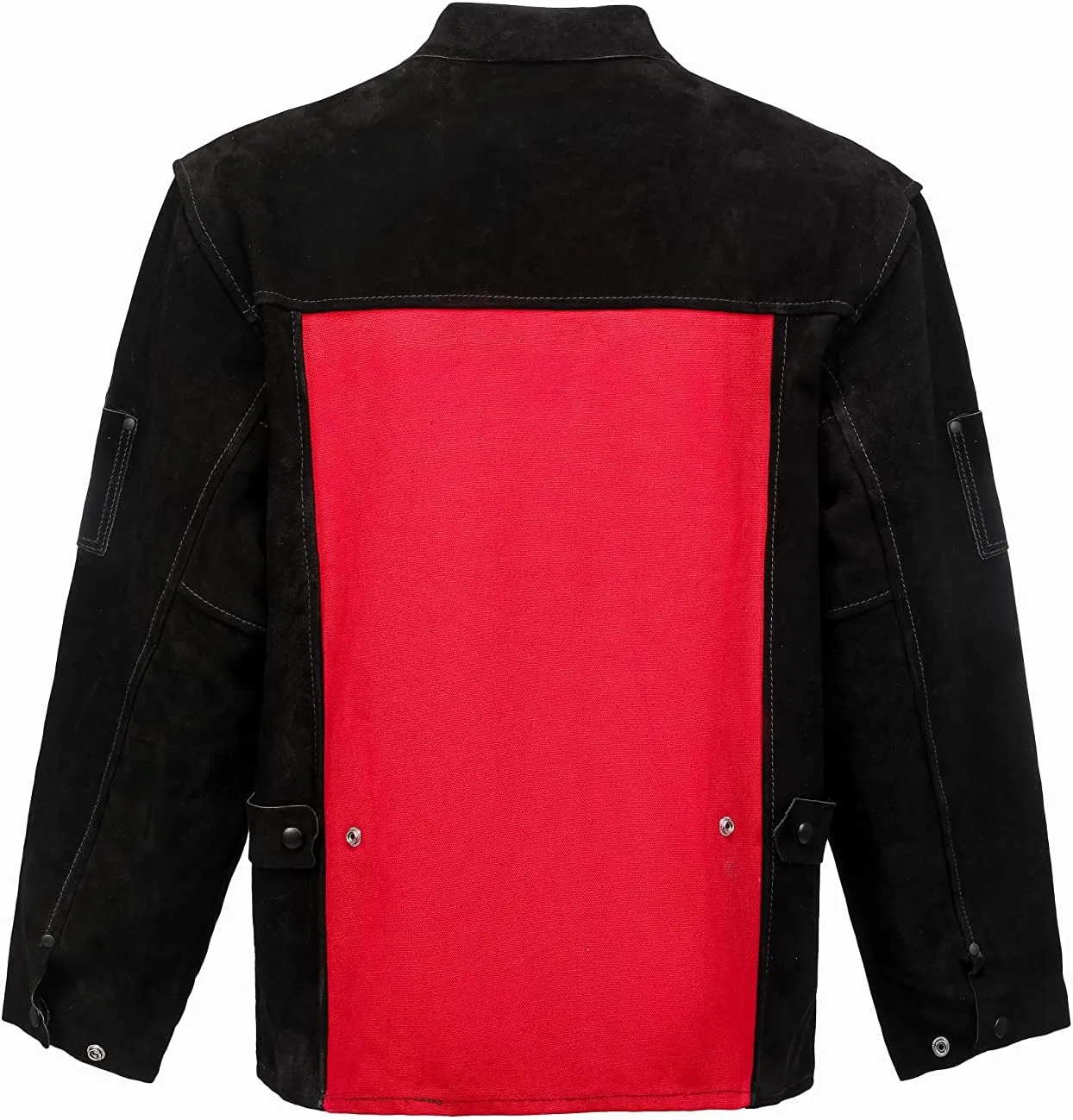 Leather Welding Jacket Black;Heavy Duty Safety Jacket;Heat and Flame Resistant