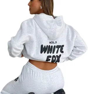 Letter Hoodie and Sweatpants for Women Hip Hop Long Sleeve Hoodies Pant Joggers Set Casual Fleece Hooded Tracksuit