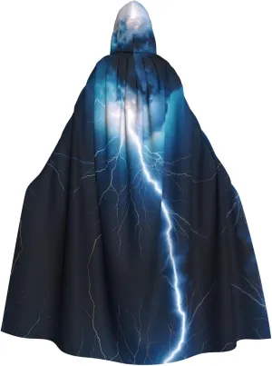 lightning Printed aldult Cosplay Poncho Hooded Cloak for men and women Halloween Party