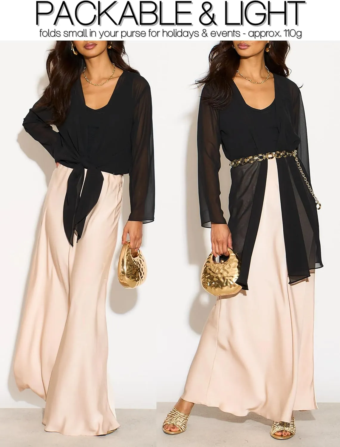 likemary Sheer Kimono Cardigans for Women - Elegant Dusters - Open Front Lightweight Long Cover Up Jackets Ideal for Dresses