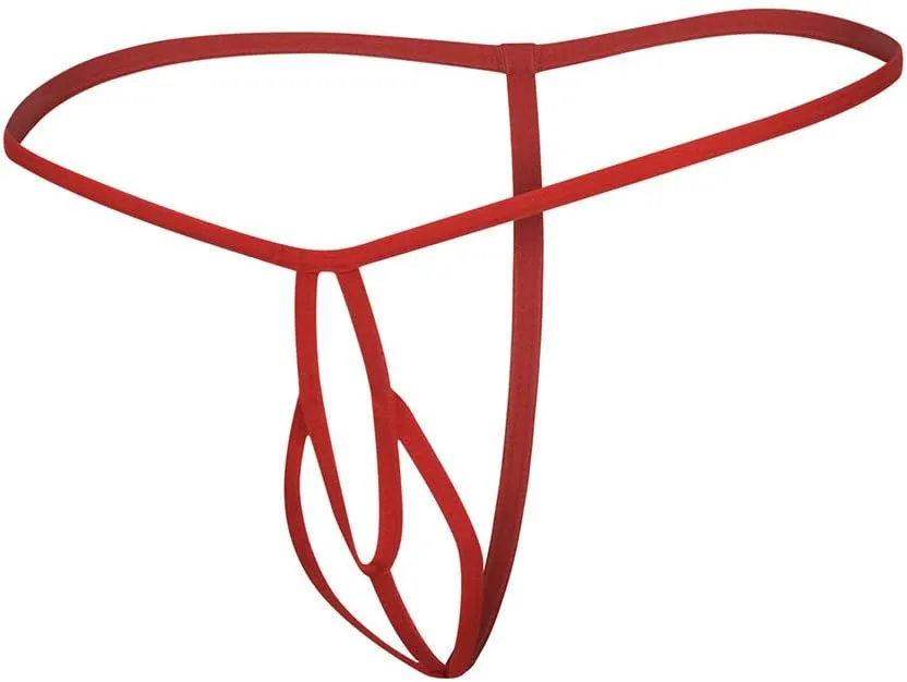 Lingerie for Men Stretch Bulge Pouch T-Back Thong Bikini Briefs G-String Low Rise Butt-Flaunting Underwear Underpants