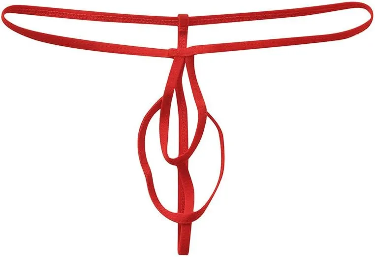 Lingerie for Men Stretch Bulge Pouch T-Back Thong Bikini Briefs G-String Low Rise Butt-Flaunting Underwear Underpants