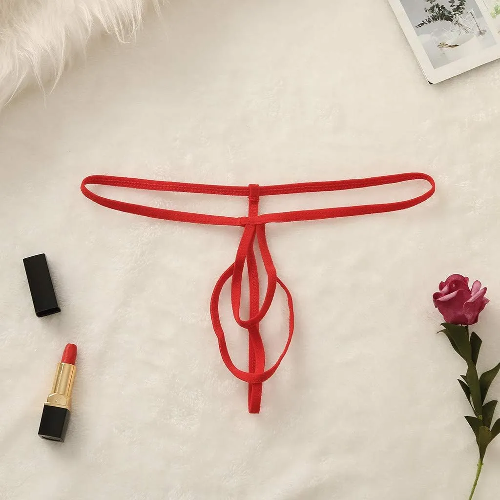 Lingerie for Men Stretch Bulge Pouch T-Back Thong Bikini Briefs G-String Low Rise Butt-Flaunting Underwear Underpants