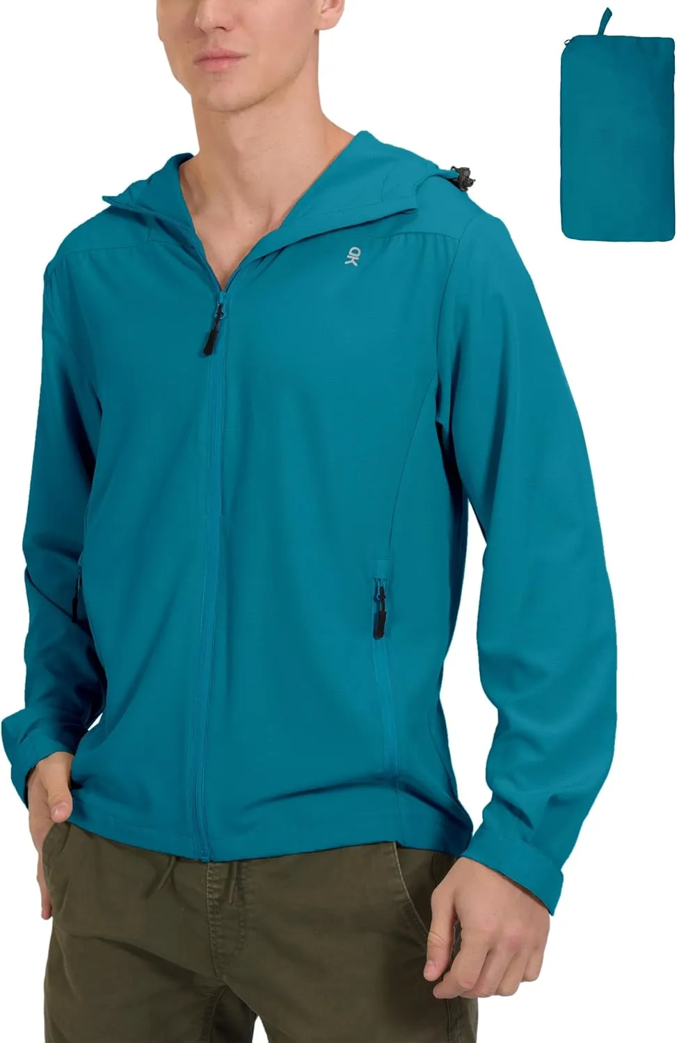 Little Donkey Andy Men's UPF 50  Sun Protection Jackets Stretch Breathable Hoodie Summer Shirts for Hiking