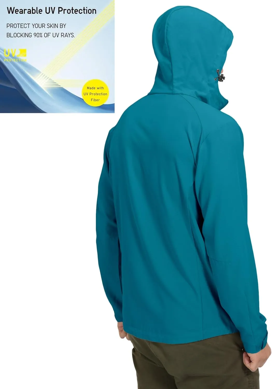 Little Donkey Andy Men's UPF 50  Sun Protection Jackets Stretch Breathable Hoodie Summer Shirts for Hiking