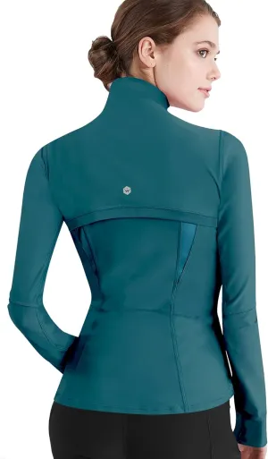 Lock and Love Women's Full Zip-up Yoga Workout Running Track Jacket with Thumb Holes
